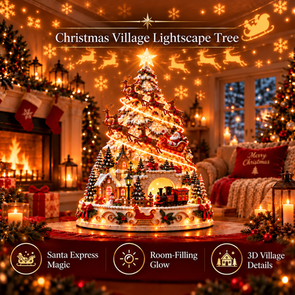 🎄Christmas Village Projection Centerpiece – 4 Themed Villages