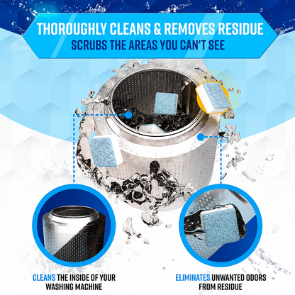 Powerful Washer Deep Cleaner Tablets – Eliminate Hidden Bacteria & Bad Smells Fast